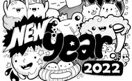 Disegno da colorar antistress New Year 2022