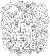 Kolorowanka Happy New Year