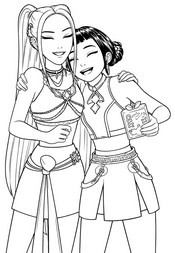 Coloriage anti-stress Mira et Zoey