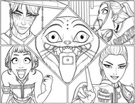 Coloriage anti-stress Rumi, Mira, Zoey, Jinu et Derpy