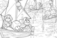 Disegno da colorar antistress Mario e la Principessa Peach