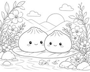 Coloriage anti-stress Au jardin