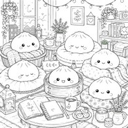 Coloriage anti-stress Ambiance cosy