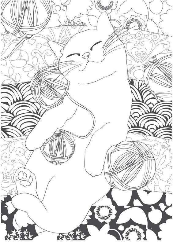 art therapy coloring page animals  cat 1