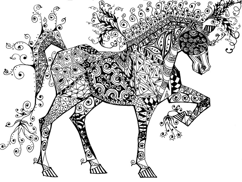 Desenho de Cavalo de carrossel para colorir