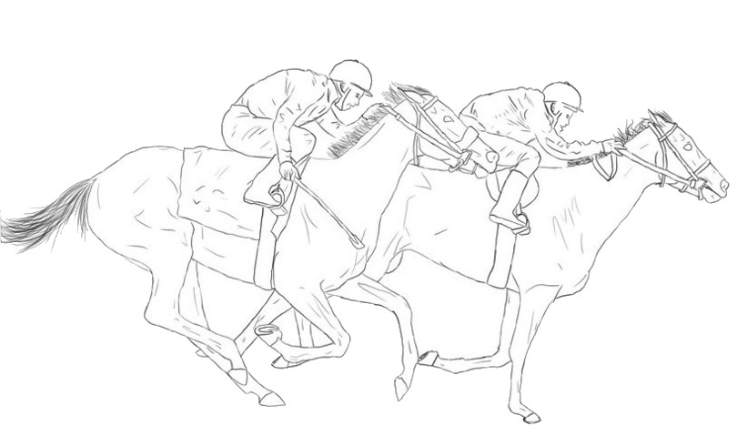 Desenho de Cavalo de competição para Colorir - Colorir.com