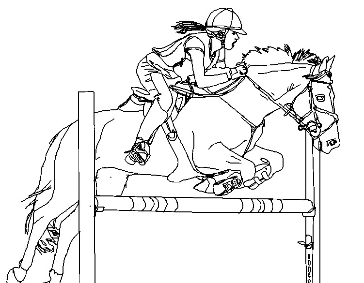 Download Art Therapy coloring page Horses : Show jumping 9