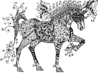 Coloriage anti-stress Cheval