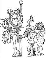 Desenho para colorir anti stress Cavalo do carrossel