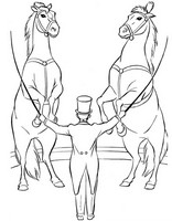 Coloriage anti-stress Domptage de chevaux