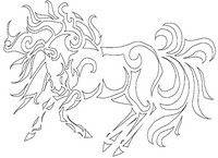 Dibujo para colorear relajante Caballos