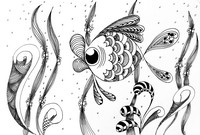Desenho para colorir anti stress Peixes