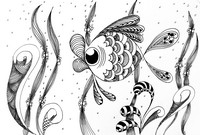 Disegno da colorar antistress Pesce