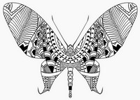 Målarbild Zentangle fjäril