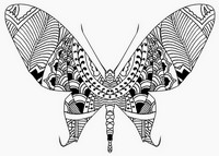 Kolorowanka Zentangle motyl