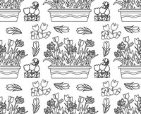 Coloriage anti-stress Fleurs: tulipes