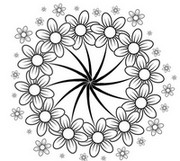 Coloriage anti-stress Fleurs: marguerites