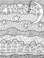 Coloriage anti-stress Nuit étoilée