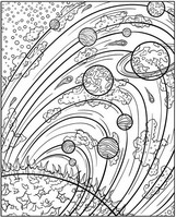 Art Therapy coloring page Sun and planets