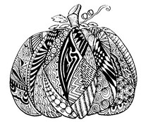 Dibujo para colorear relajante Calabaza