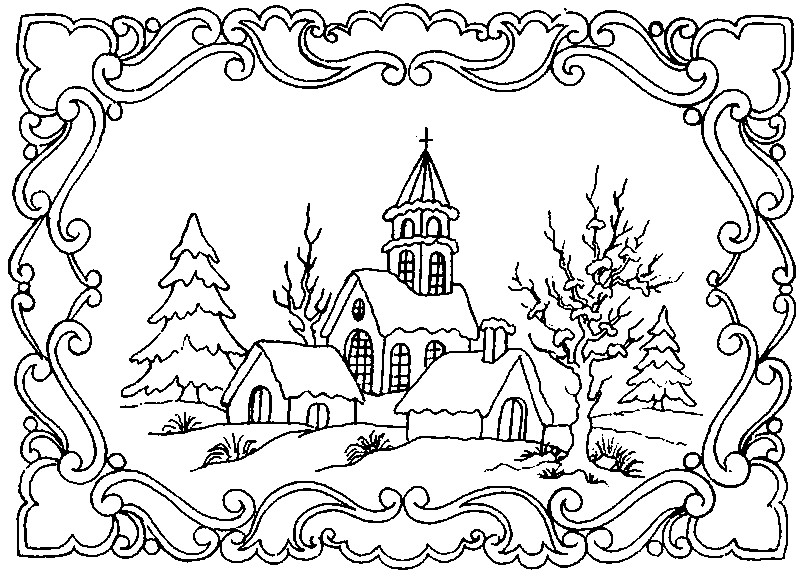 Download Art Therapy coloring page Winter : Winter Landscape 5