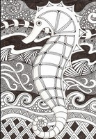 Coloriage anti-stress Hippocampe