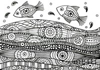 Coloriage anti-stress Poissons