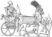 Coloriage anti-stress Egypte : char de guerre egyptien