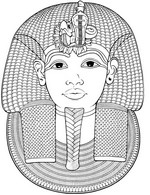 Coloriage anti-stress Egypte : Masque funéraire de Toutankhamon