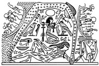 Coloriage anti-stress Egypte : représentation du monde