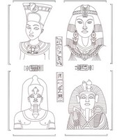 Coloriage anti-stress Egypte : Divinités égyptiennes