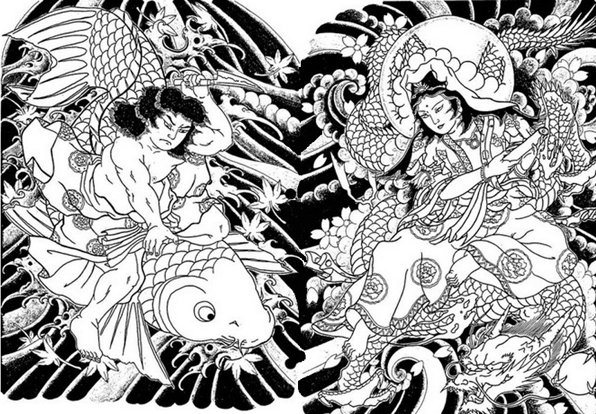 Desenho para colorir anti stress Japao