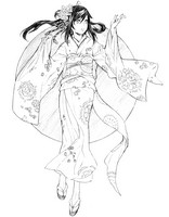 Coloriage anti-stress Japon: Kimono