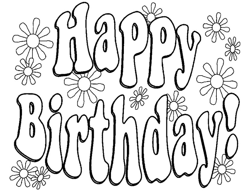 Art Therapy coloring page Happy Birthday