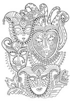 Coloriage anti-stress Masques de carnaval