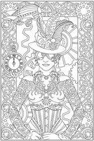 Coloriage anti-stress Costume belle époque