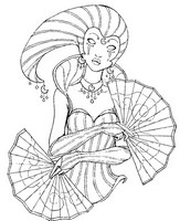 Coloriage anti-stress Costume carnaval Lune