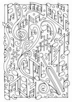 Coloriage anti-stress Notes de musique