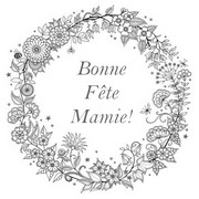 Coloriage anti-stress Couronne de fleurs pour Mamie