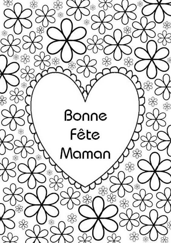 Coloriage Anti Stress Fete Des Meres Coeur Bonne Fete Maman 6