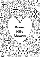 Coloriage anti-stress Coeur bonne fête maman