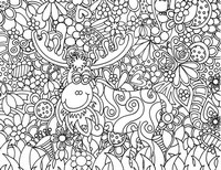 Coloriage anti-stress Renne du Père Noël