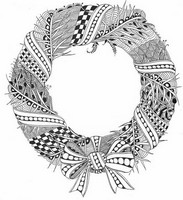 Art Therapy coloring page Christmas wreath 