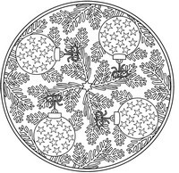 Målarbild Mandala julgranskulor