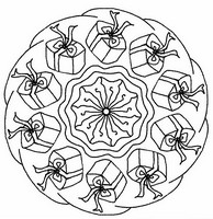 Coloriage anti-stress Mandala Cadeaux de Noël