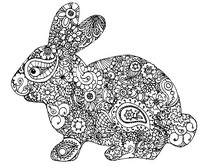 Coloriage anti-stress Lapin de Pâques