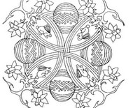 Coloriage anti-stress Mandala de Pâques