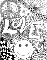 Coloriage anti-stress Love