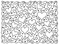 Dibujo para colorear relajante Corazones