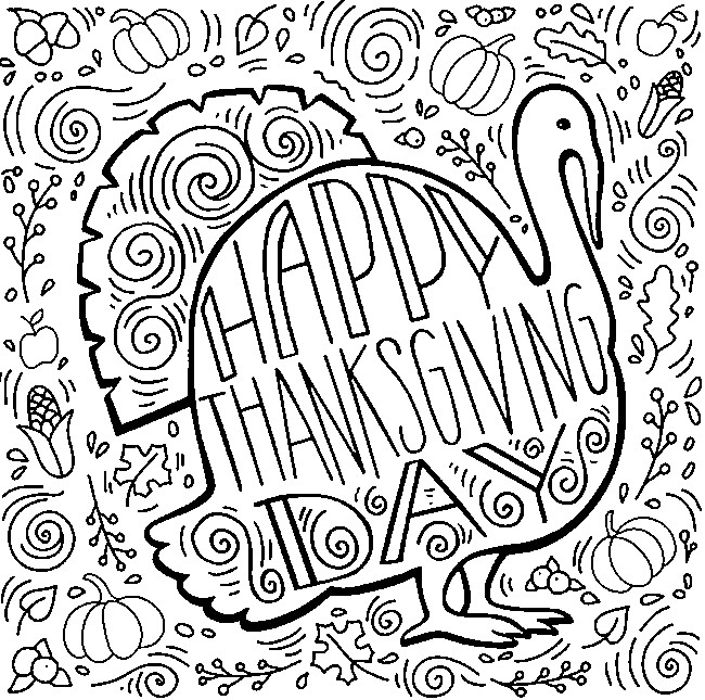 Coloriage anti-stress Thanksgiving